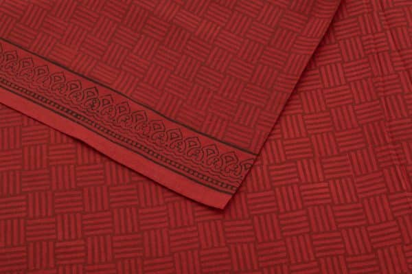 Ruby Red Handblock Bagh Printed Soft Cotton Fabric