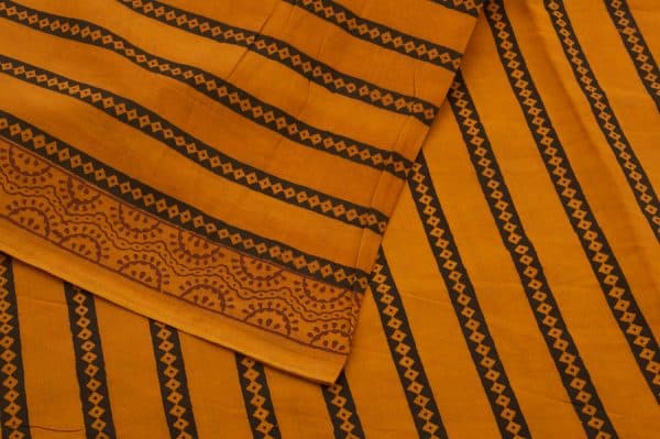 Tangerine Orange Handblock Bagh Printed Soft Cotton Fabric