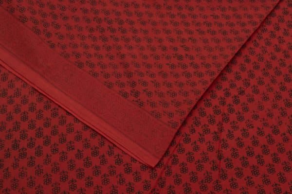 Ruby Red Handblock Bagh Printed Soft Cotton Fabric