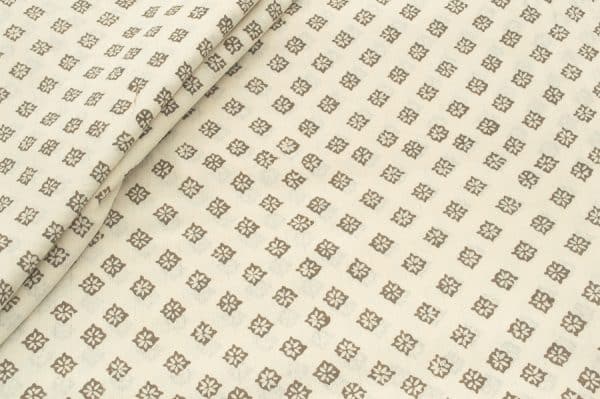 Natural White Handblock Bagh Printed Soft Cotton Fabric