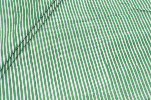 Grass Green Floral Handblock Printed 100% Pure Soft Cotton Fabric