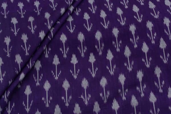 Mercerised Fine Handloom Ikkat Tie-Dye Pure Soft Cotton Fabric