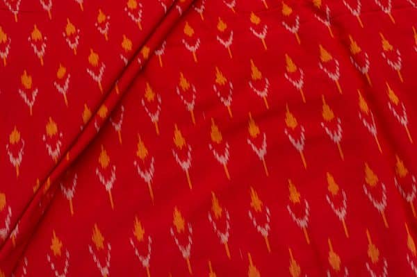 Mercerised Fine Handloom Ikkat Tie-Dye Pure Soft Cotton Fabric