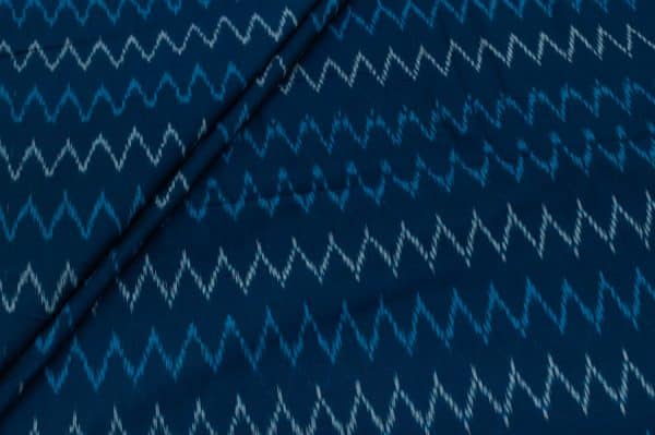 Mercerised Fine Handloom Ikkat Tie-Dye Pure Soft Cotton Fabric