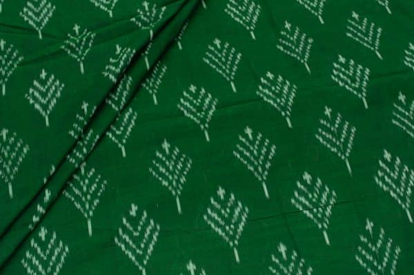 Mercerised Fine Handloom Ikkat Tie-Dye Pure Soft Cotton Fabric