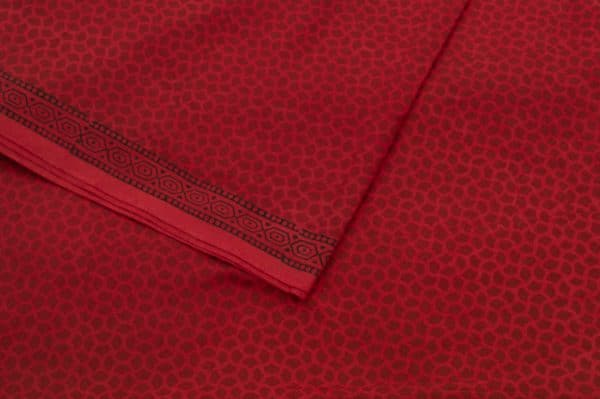 Ruby Red Handblock Bagh Printed Cotton Fabric