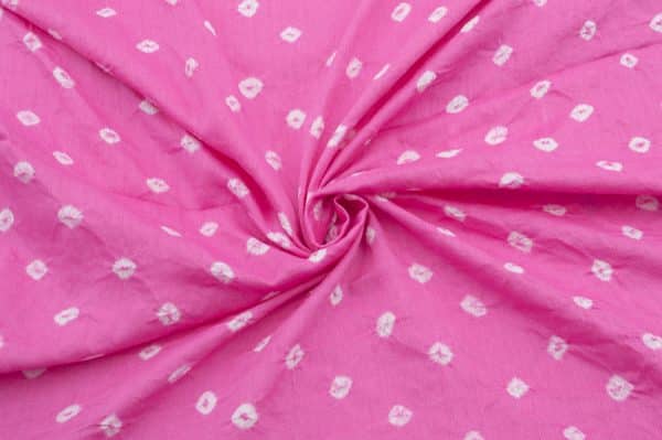 Pastel Pink Bandhani Tie Dye 100% Pure Soft Cotton Satin Finish Fabric