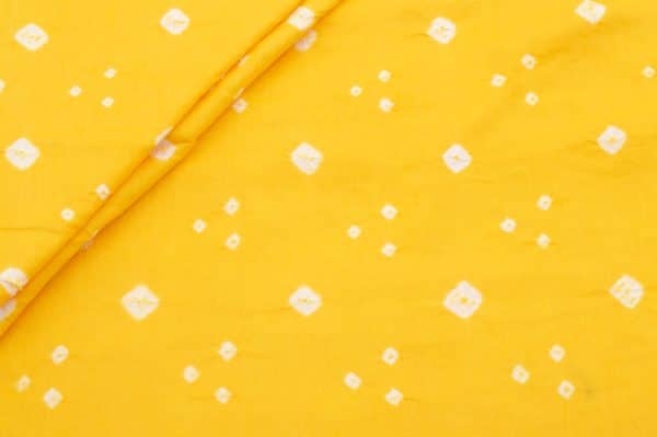 Lemon Yellow Bandhani Tie Dye 100% Pure Soft Cotton Satin Finish Fabric