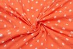 Bright Orange Bandhani Tie Dye 100% Pure Soft Cotton Satin Finish Fabric - Image 3