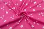 Hot Pink Bandhani Tie Dye 100% Pure Soft Cotton Satin Finish Fabric - Image 3