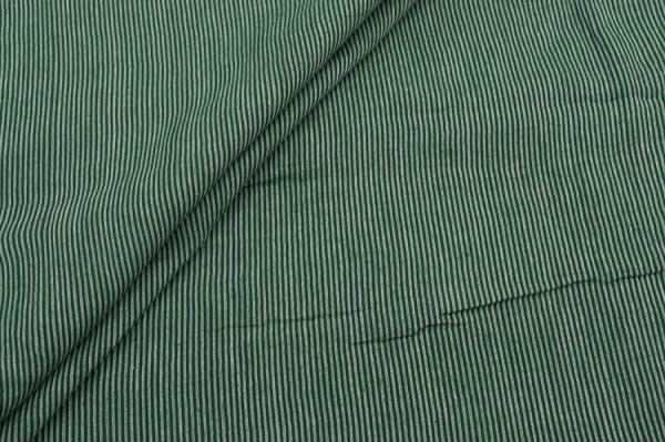 Dark Green Flowy HandLoom Woven Stripes Pure Soft Cotton Fabric
