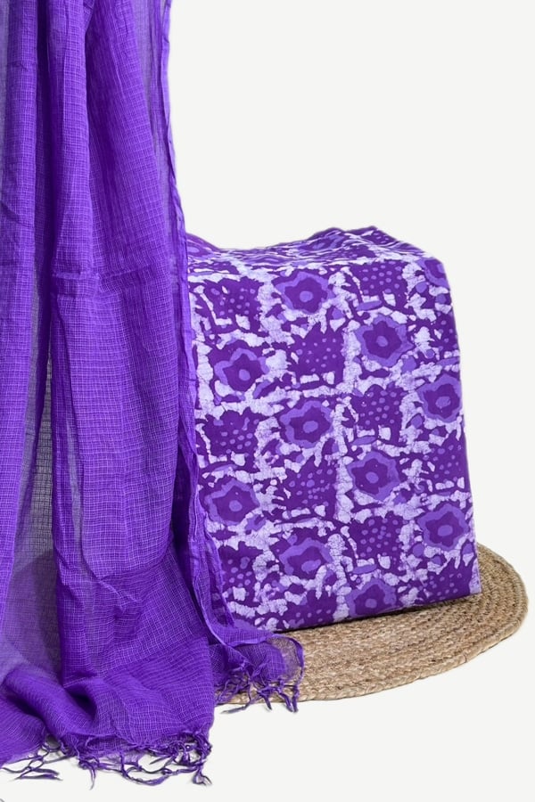 2pc Kota Doria Dupatta and Bagru HandBlock Pure Cotton Set