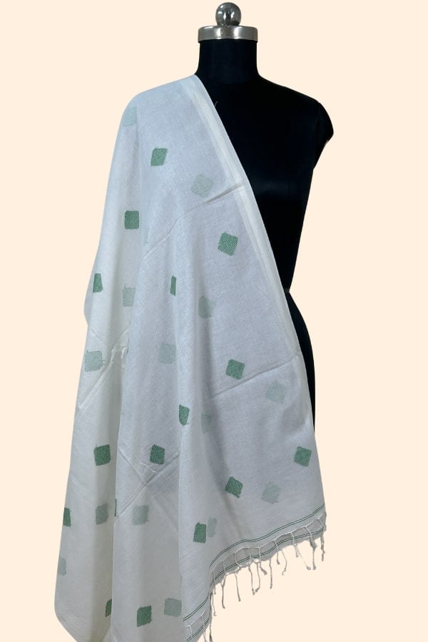 Authentic Handloom Woven Pure Soft Cotton Dupatta
