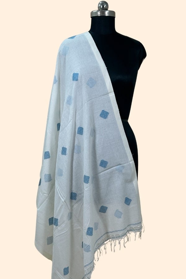 Authentic Handloom Woven Pure Soft Cotton Dupatta