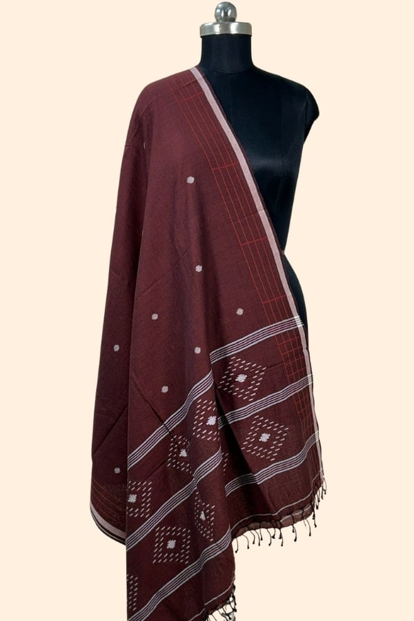 Authentic Handloom Woven Pure Soft Cotton Dupatta