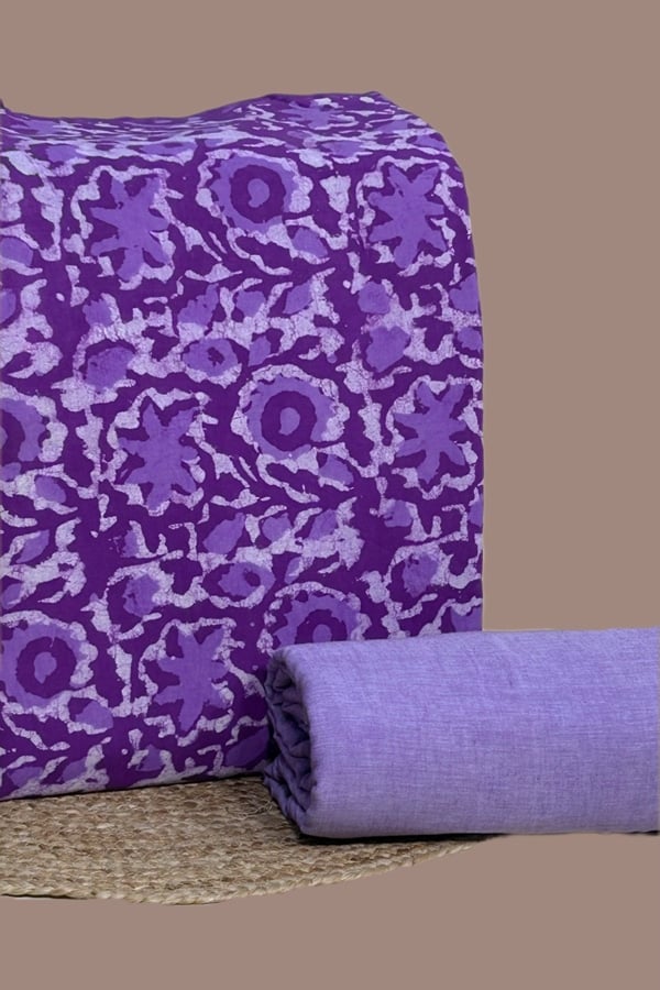 2pc Bagru HandCrafted Top and Handloom Soft Cotton Bottom Fabric Set