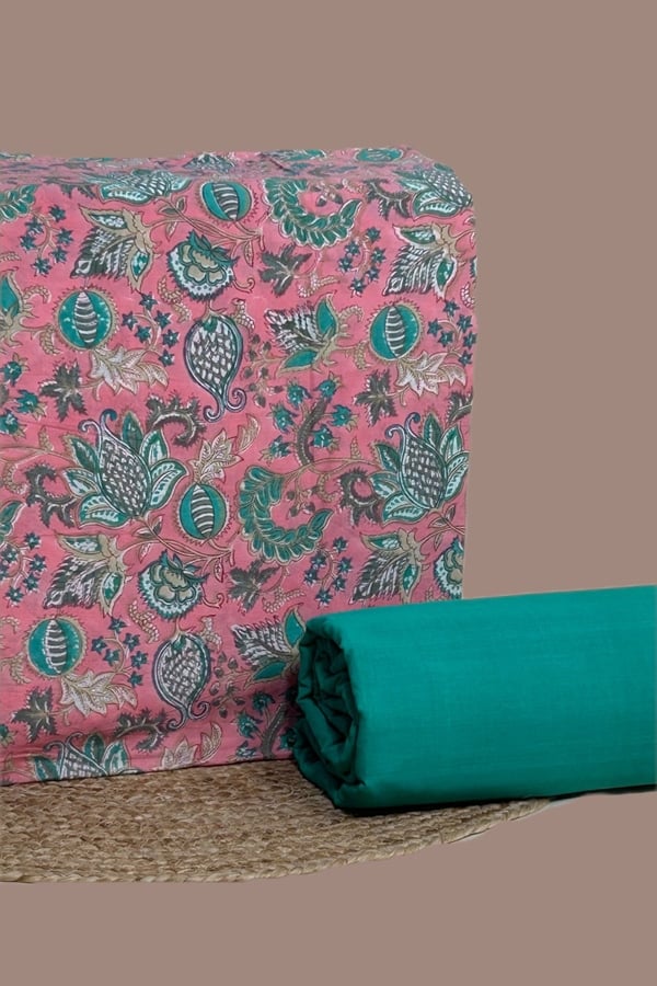 2pc Pure Soft Cotton Top and Mangalgiri Cotton Bottom Fabric Set