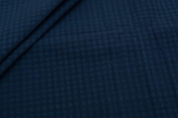 Prussian Blue Mangalgiri Handwoven Checks 100% Pure Soft Cotton Fabric