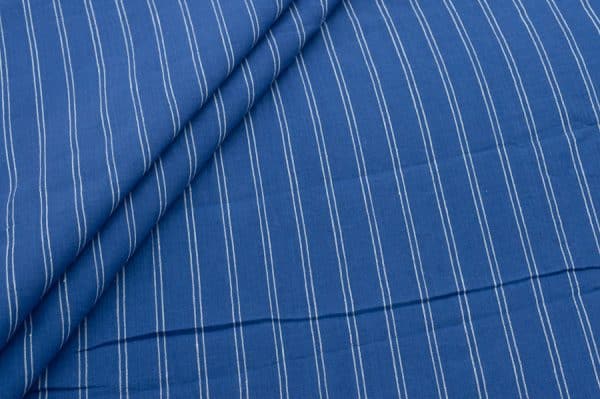Violet Blue Flowy HandLoom Woven Stripes Pure Soft Cotton Fabric