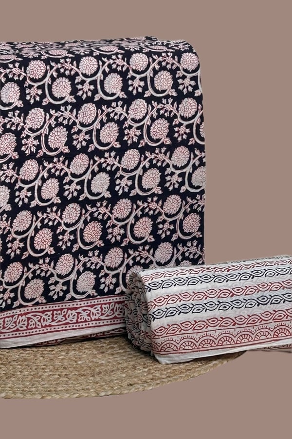 2pc Bagh HandCrafted Top and Bottom Cotton Fabric Set