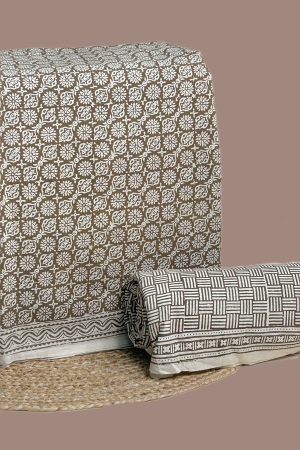 2pc Bagh HandCrafted Top and Bottom Cotton Fabric Set