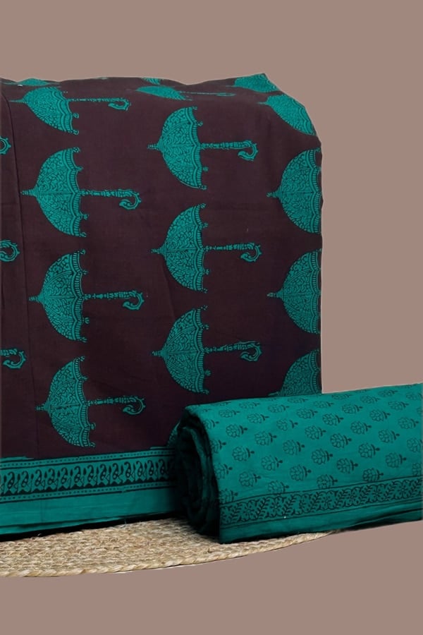2pc Bagh HandCrafted Top and Bottom Cotton Fabric Set