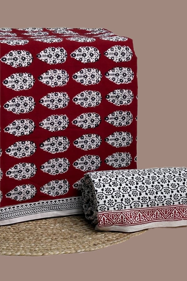 2pc Bagh HandCrafted Top and Bottom Cotton Fabric Set