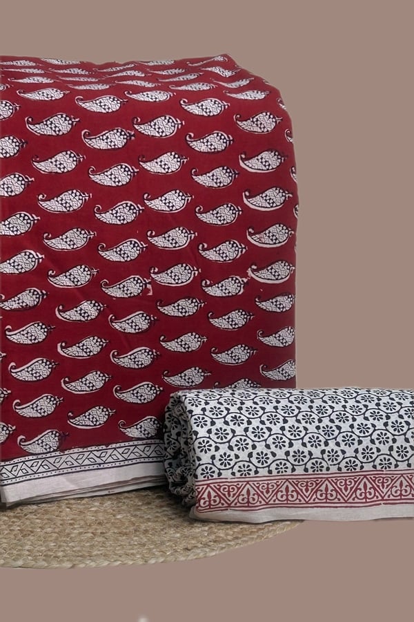 2pc Bagh HandCrafted Top and Bottom Cotton Fabric Set