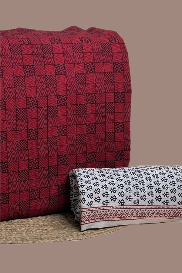 2pc Bagh HandCrafted Top and Bottom Cotton Fabric Set