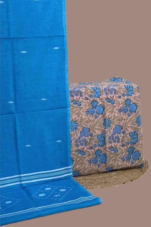 2pc Handloom Cotton Dupatta and Pure Soft Cotton Top Set