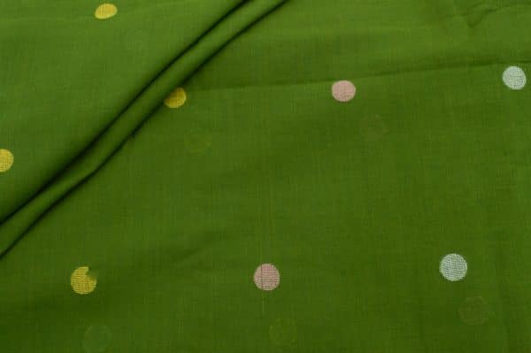 Sap Green Woven Design Flowy HandLoom Pure Soft Cotton Fabric