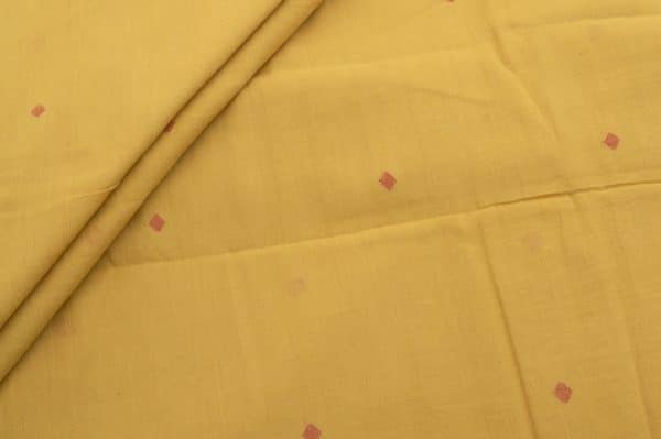 Pastel Orange Woven Design Flowy HandLoom Pure Soft Cotton Fabric