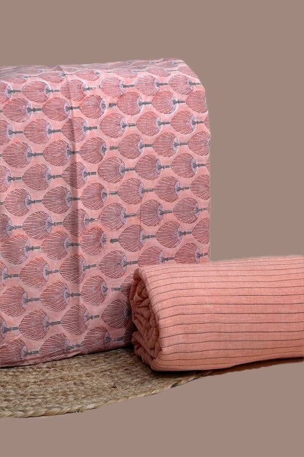 2pc Pure Soft Cotton Top and Handloom Cotton Bottom Fabric Set