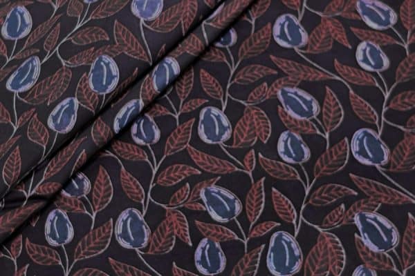 Natural Black Hand Blockprinted, Premium Modal Soft Silk Fabric
