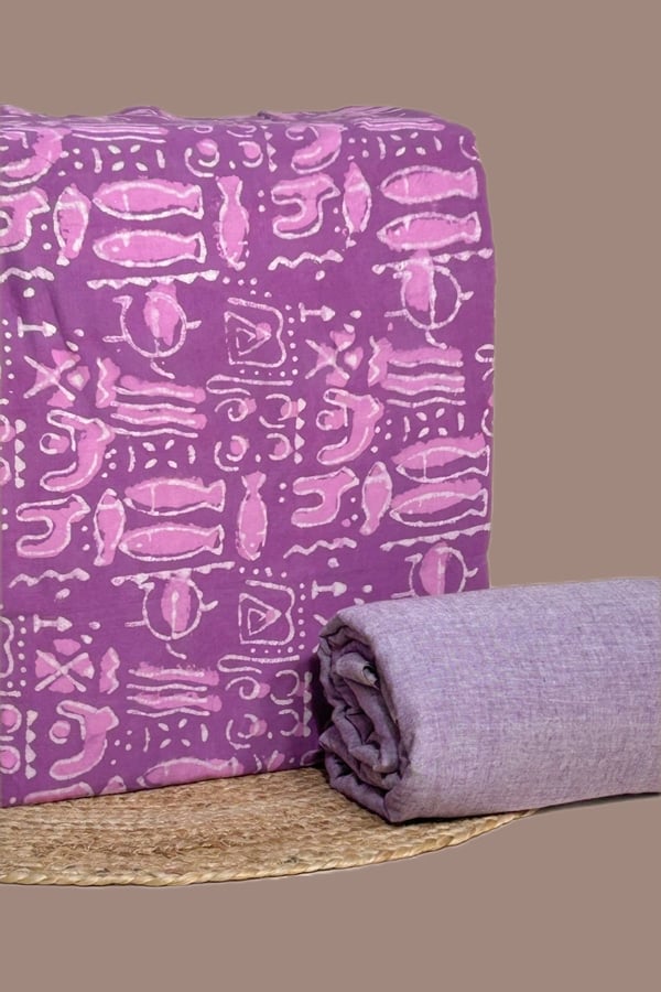 2pc Bagru HandCrafted Top and Handloom Soft Cotton Bottom Fabric Set