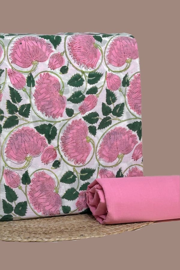 2pc Pure Soft Cotton Top and Mangalgiri Cotton Bottom Fabric Set