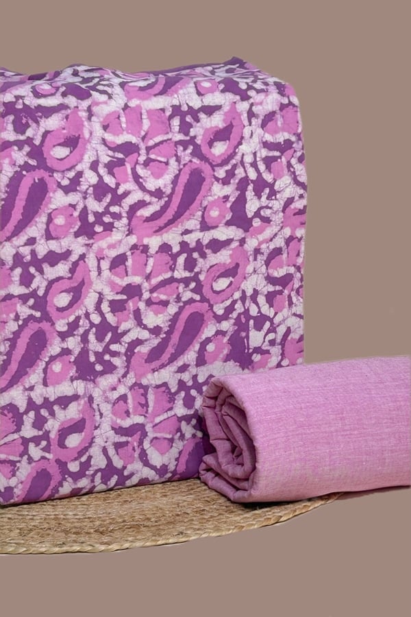 2pc Bagru HandCrafted Top and Handloom Soft Cotton Bottom Fabric Set