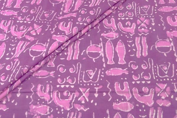 Blush Pink Bagru Handblock Printed Cotton Fabric