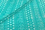 Turquoise Blue Bagru Handblock Printed Cotton Fabric