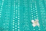 Turquoise Blue Bagru Handblock Printed Cotton Fabric - Image 3