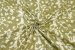 Olive Green Bagru Handblock Printed Cotton Fabric - Image 2