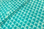 Turquoise Blue Bagru Handblock Printed Cotton Fabric
