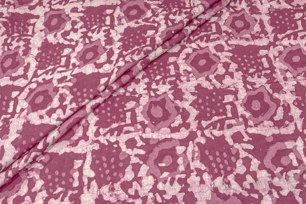 Blush Pink Bagru Handblock Printed Cotton Fabric