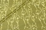 Olive Green Bagru Handblock Printed Cotton Fabric