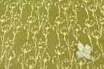 Olive Green Bagru Handblock Printed Cotton Fabric - Image 3