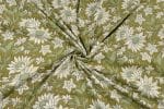 Natural Green Bagru Handblock Printed Cotton Fabric - Image 2