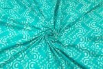 Turquoise Blue Bagru Handblock Printed Cotton Fabric - Image 2