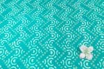 Turquoise Blue Bagru Handblock Printed Cotton Fabric - Image 3