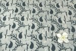 Natural Gray Bagru Handblock Printed Cotton Fabric - Image 2