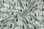 Natural Gray Bagru Handblock Printed Cotton Fabric - Image 3
